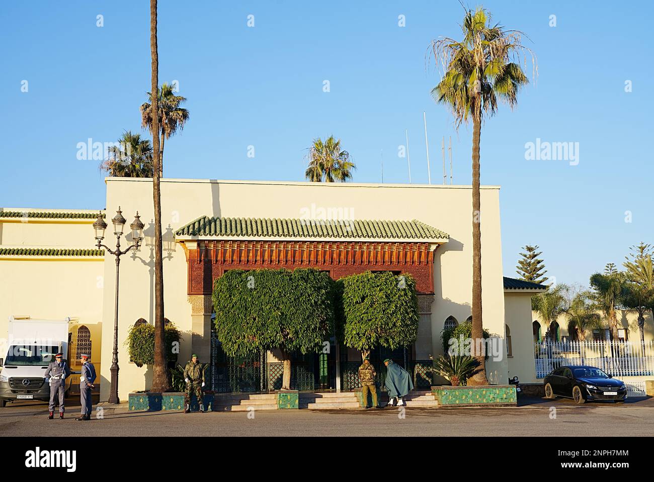 RABAT, MOROCCO on January 2023 Side of palace in african capital city