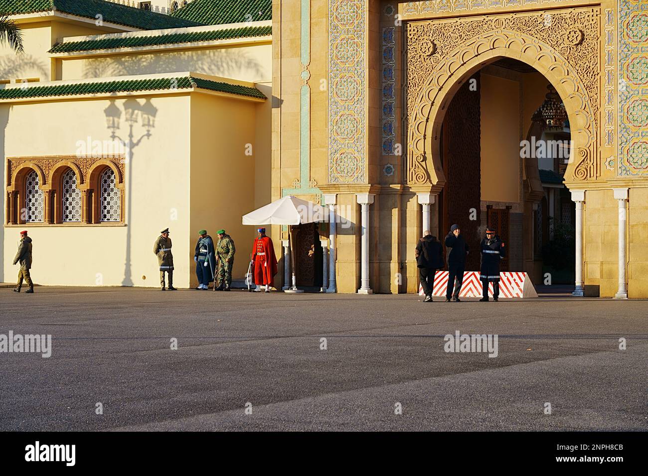 RABAT, MOROCCO on January 2023 Main gate of palace in african capital