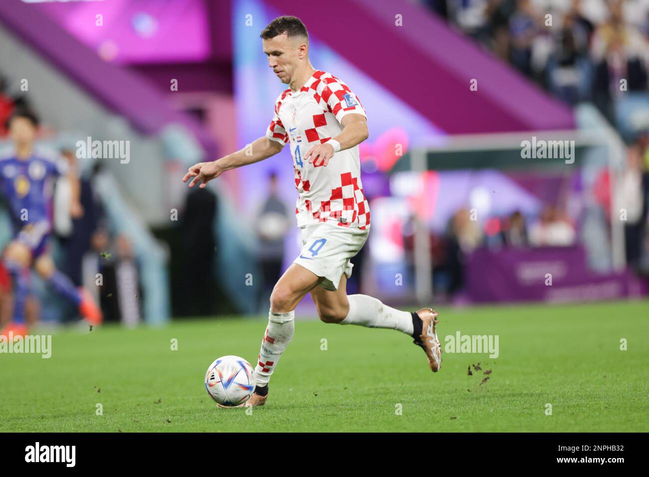 Ivan Perisic of Croatia in action during the FIFA World Cup Qatar 2022, Round of sixteen match between Japan and Croatia at Al Janoub Stadium. Final score; Japan 1:1 Croatia.Penalties; Japan 1:3 Croatia. Stock Photo