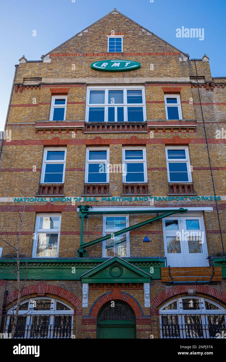 RMT Union HQ London. The RMT Head Office at Unity House, 39 Chalton Street, London. RMT Headquarters Unity House Chalton St London. Stock Photo