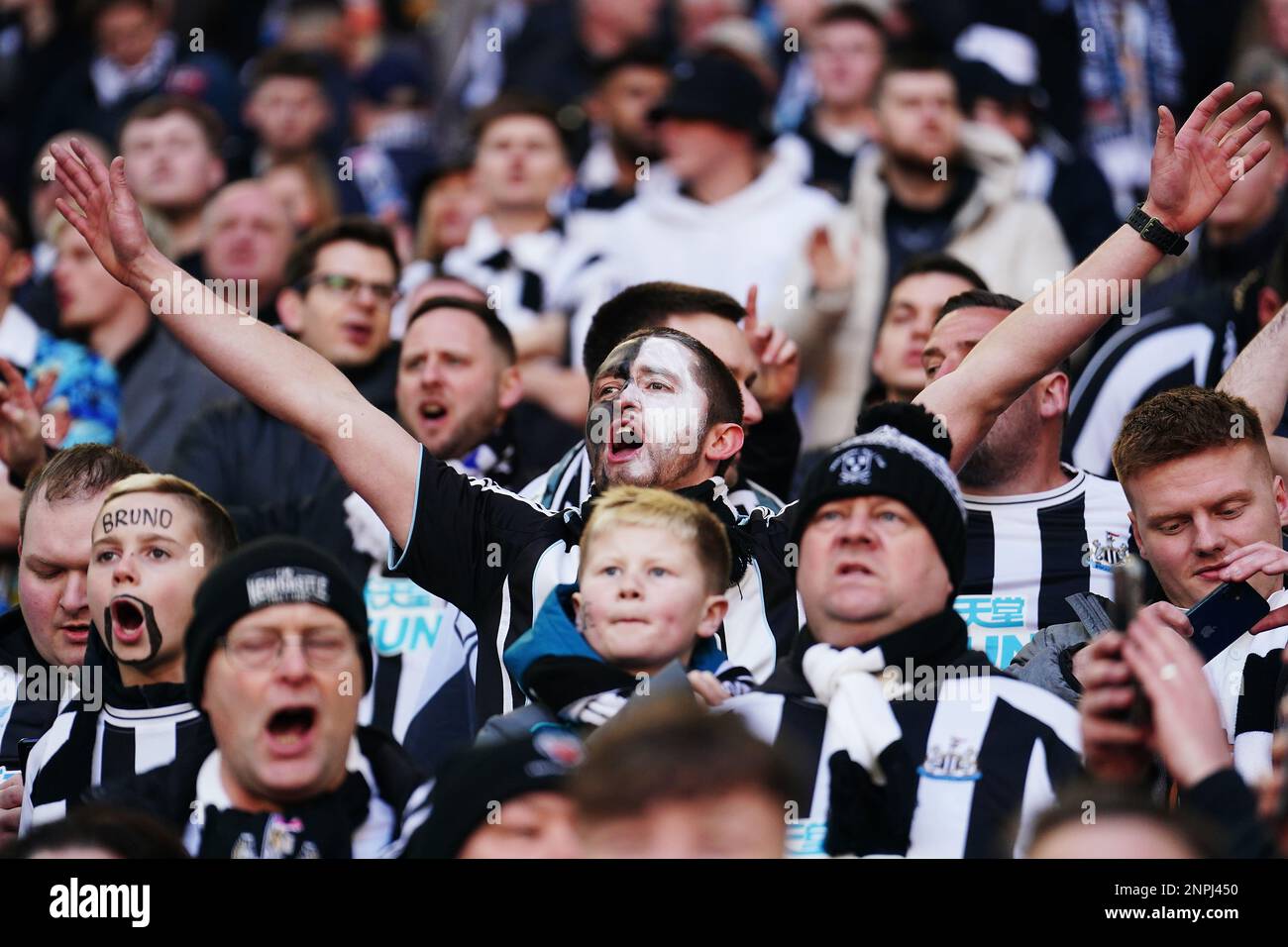 Newcastle United fans in the stands during the Carabao Cup Final match