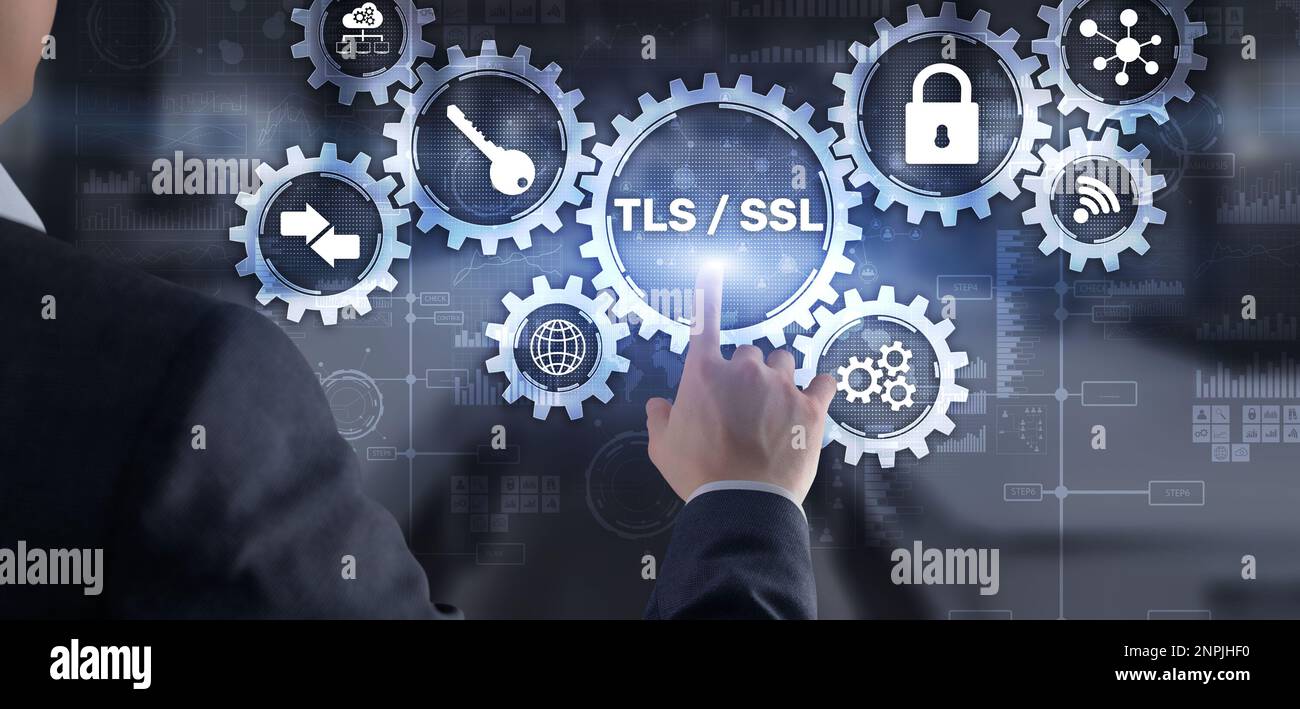 Transport Layer Security. Secure Socket Layer. TLS SSL. Stock Photo