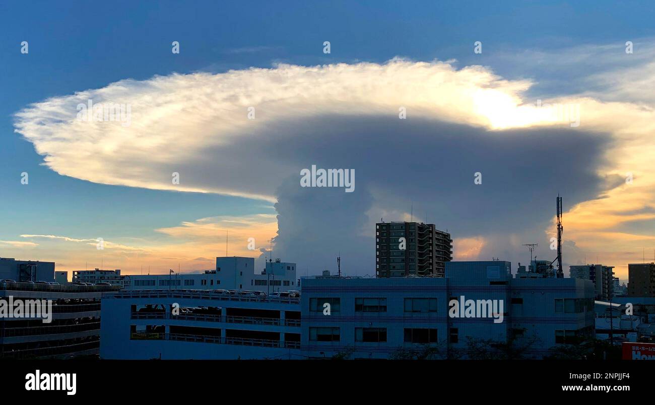 Anvil Shape Incus A picture taken on Aug. 30, 2020 evening shows the Incus, an anvil ...