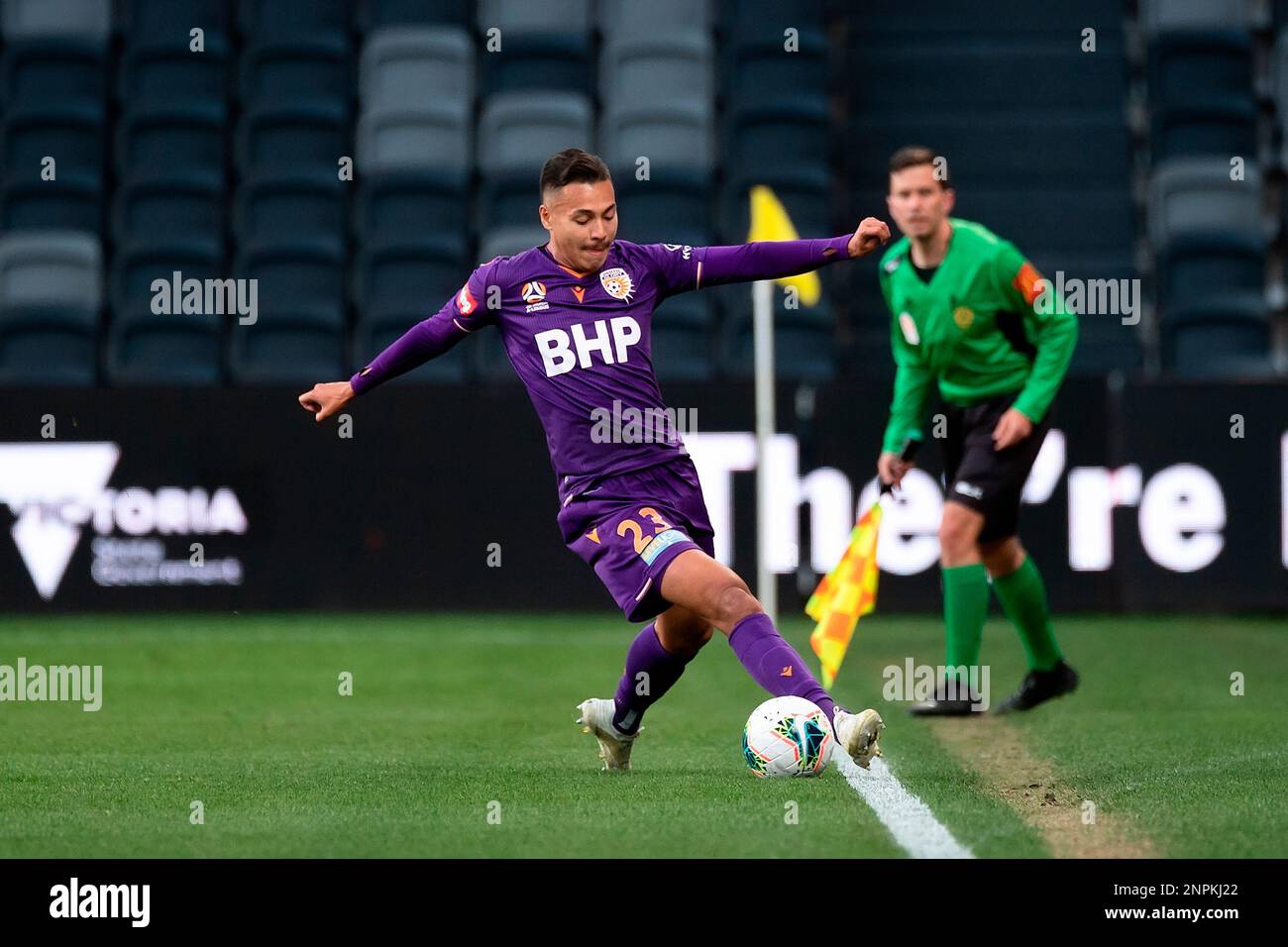 SYDNEY, AUSTRALIA - AUGUST 22: Perth Glory forward Dane Ingham (23 ...