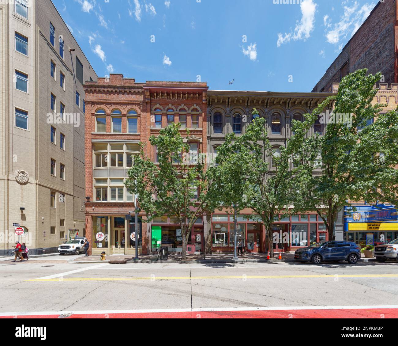 Pittsburgh Downtown Brick and terra cotta on north side of Liberty Avenue 800 Block, 801809