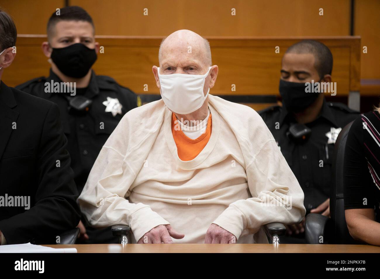 Joseph James DeAngelo sits in court during the third day of victim