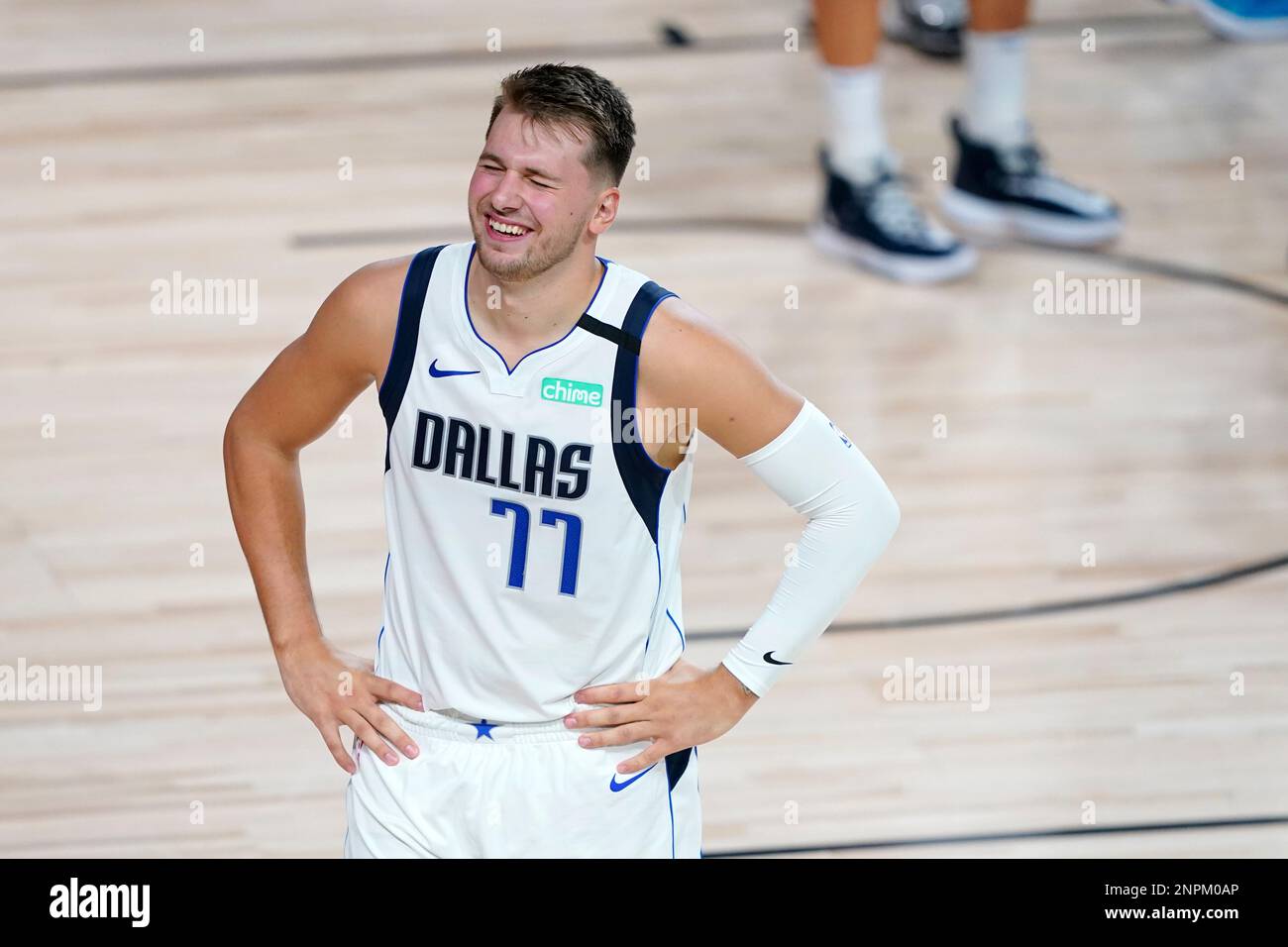 Dallas Mavericks' Luka Doncic (77) reacts to a foul call during the ...