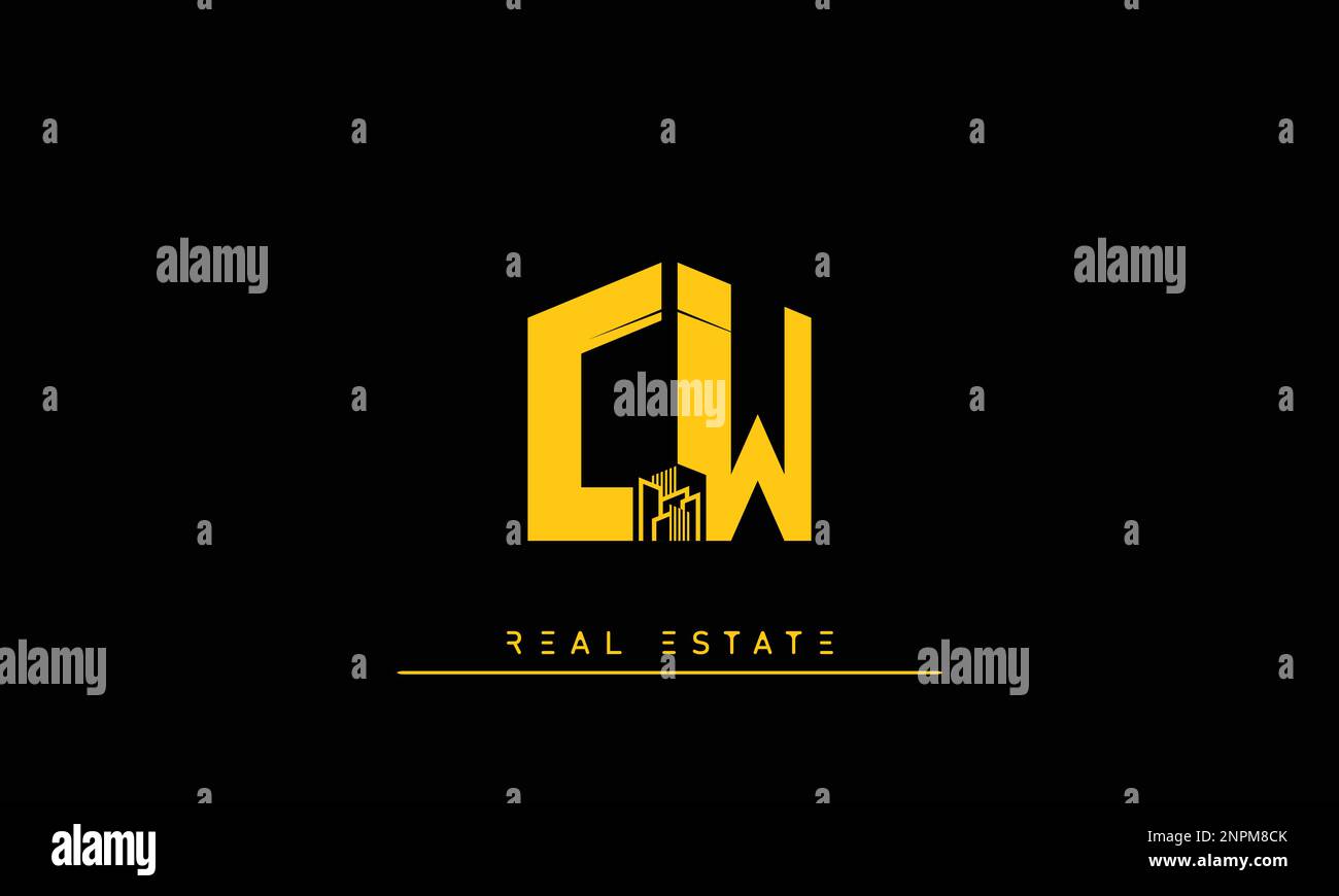 Real Estate letters Initials Monogram logo CW , WC Stock Vector Image