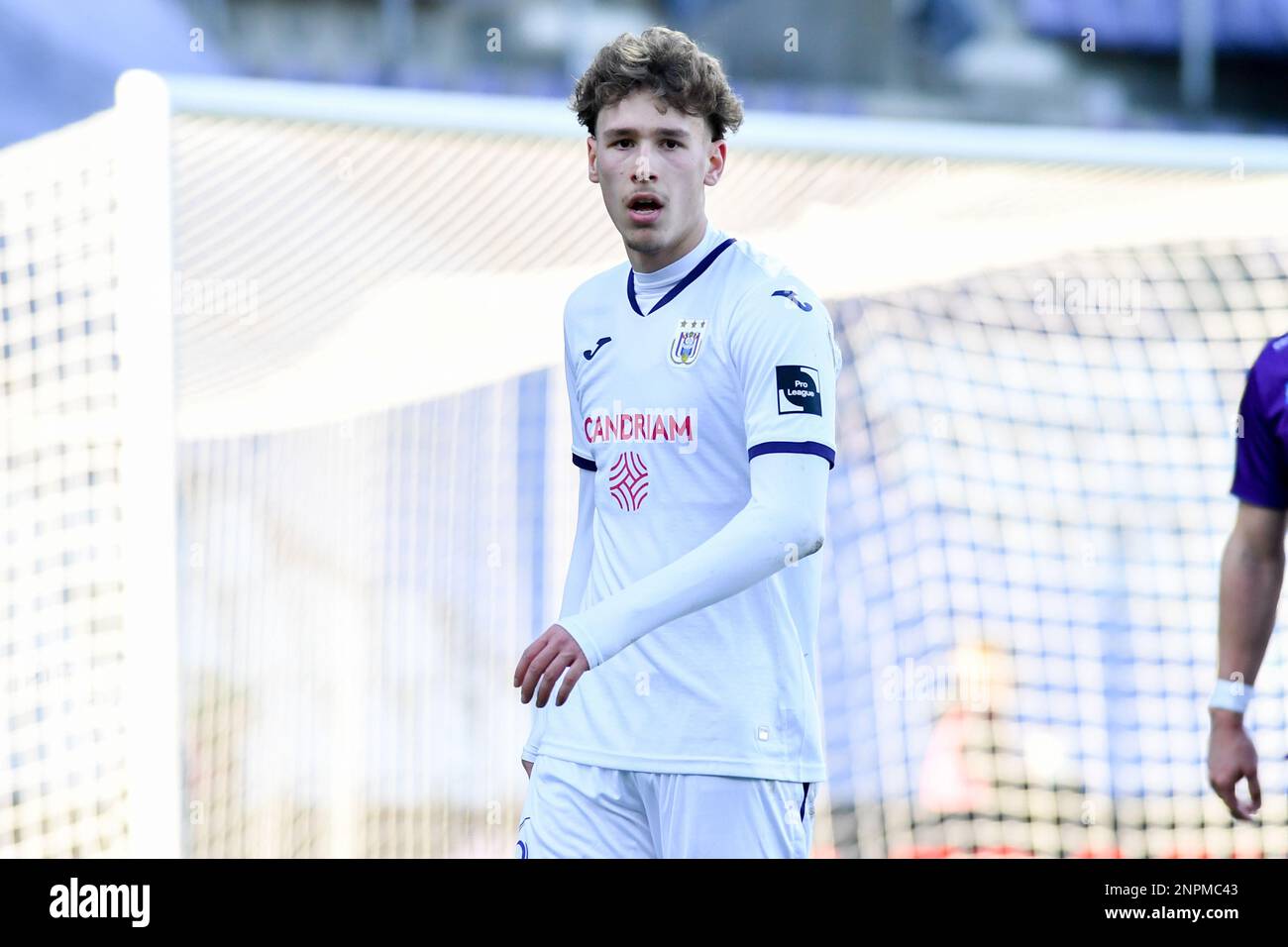 RSCA Futures' Lucas Lissens pictured in action during a soccer match  between Beerschot VA and RWD Molenbeek, Sunday 26 February 2023 in Antwerp,  on day 1 of Relegation Play-offs during the 2022-2023 