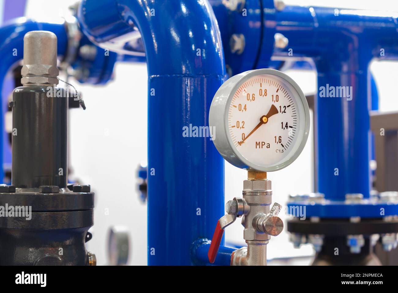 Boiler room gas pressure meter. Industrial concept. equipment of the