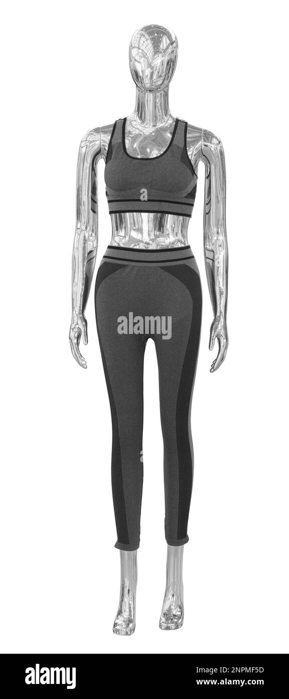 Full length image of a female display mannequin wearing sports suit isolated on a white background Stock Photo