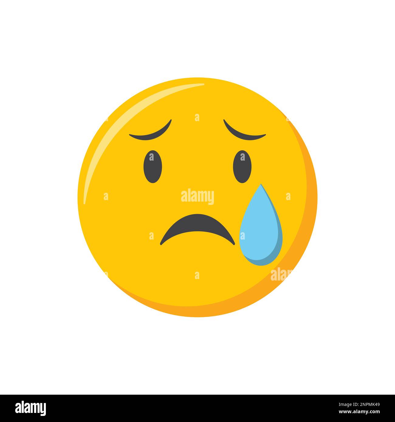 Emoji Icon Sad And Crying Emoticon Vector Illustration Stock Vector