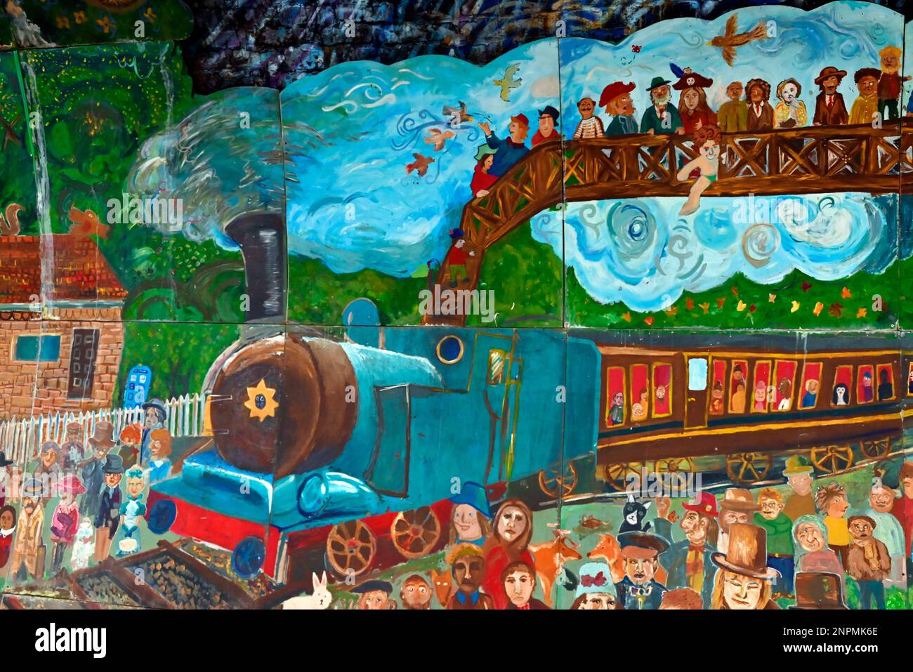 Colinton tunnel Scotland's biggest mural Stock Photo