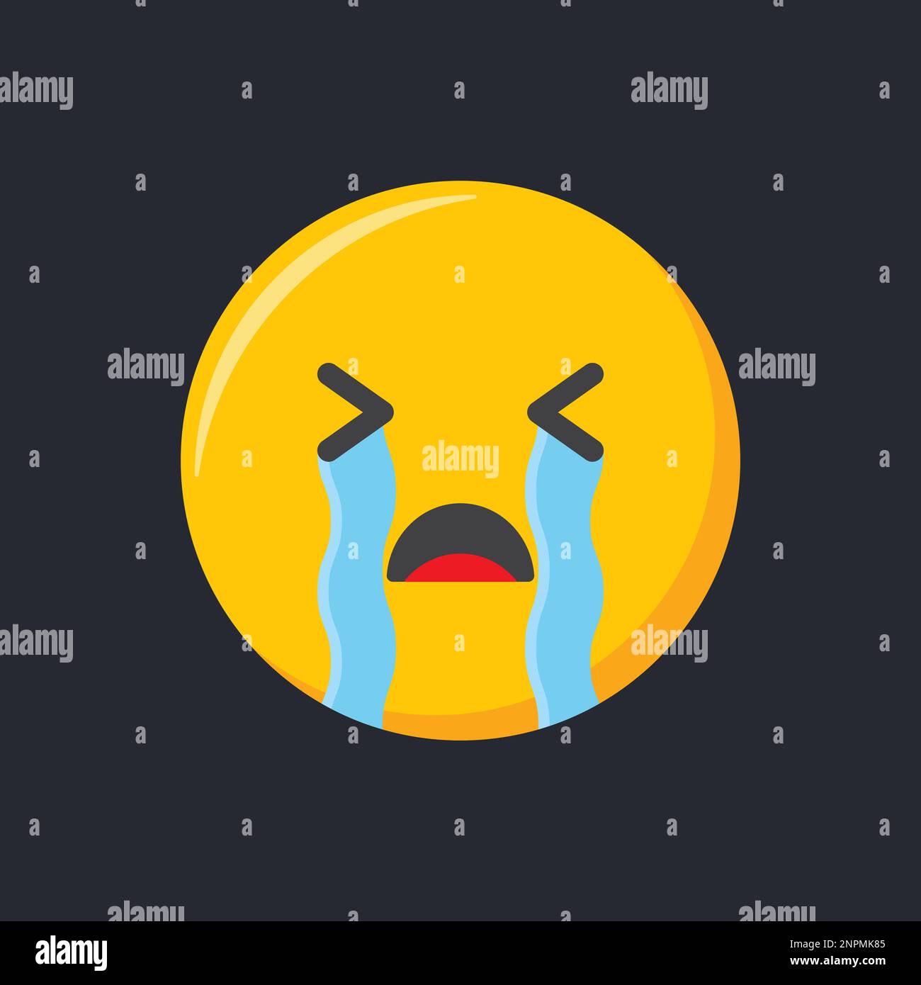 Emoji icon. Sad and crying emoticon, vector illustration Stock Vector ...