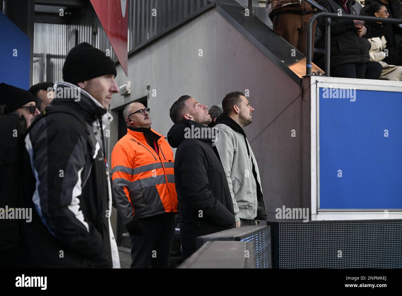 Antwerp's Toby Alderweireld and Antwerp's goalkeeper Davino Verhulst react after a soccer match