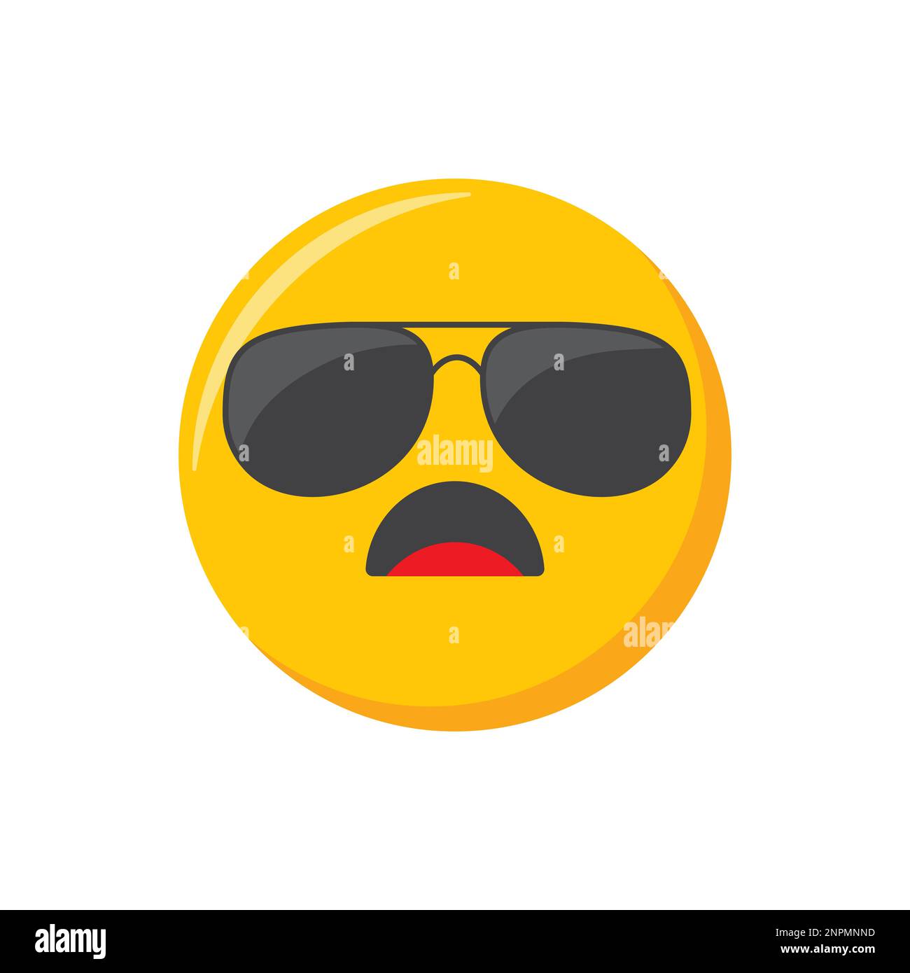 Emoji icon. Cool face emoticon, vector illustration Stock Vector Image ...