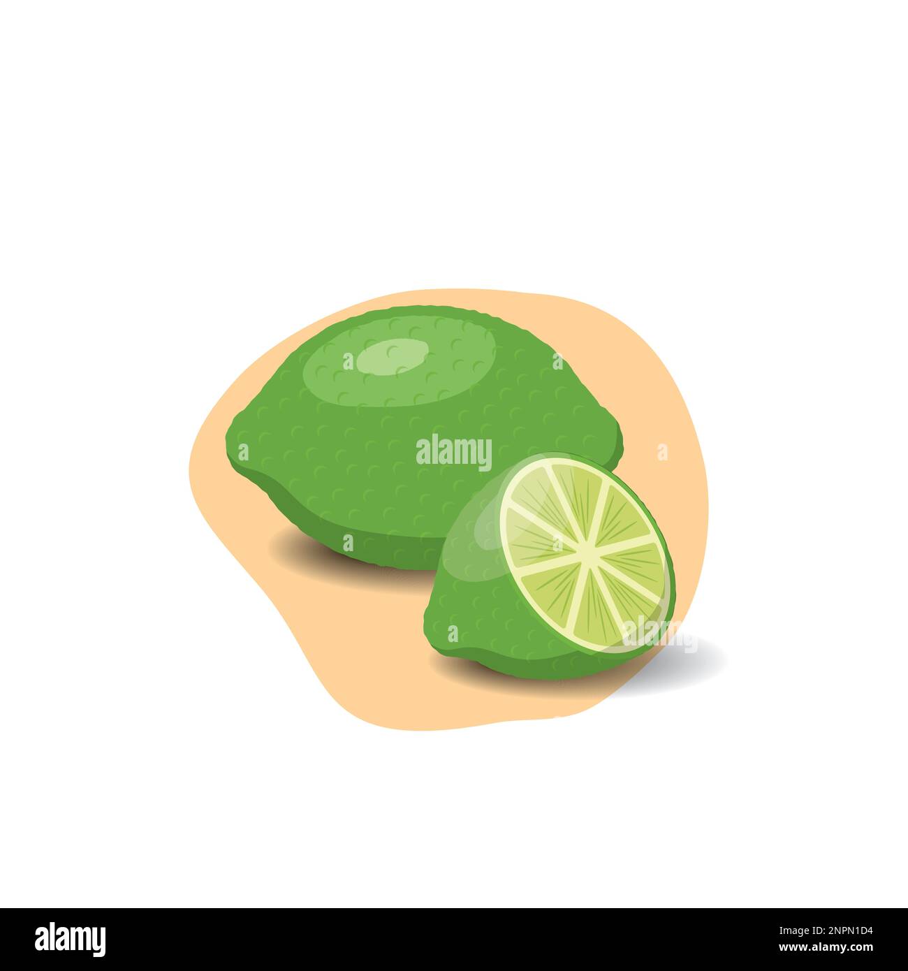 Lime cartoon fruit. Vegan organic eco product. vector illustration ...