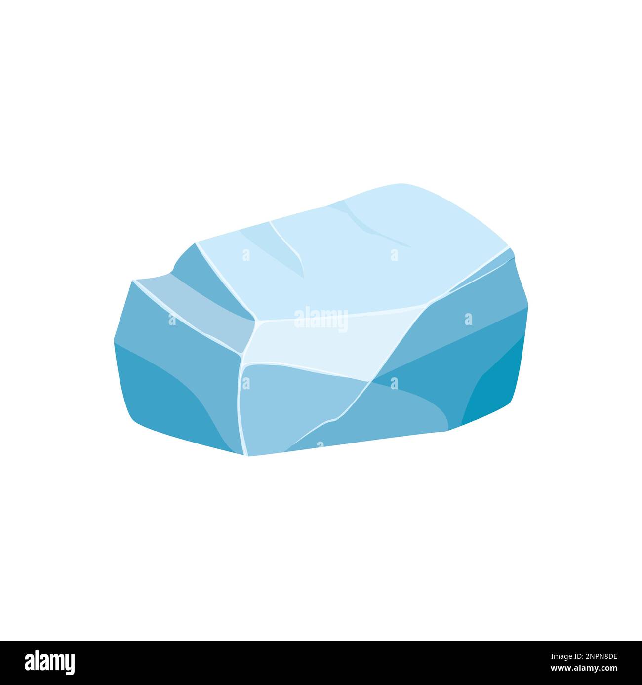 Ice rock boulder. Natural shape stone. vector illustration Stock Vector