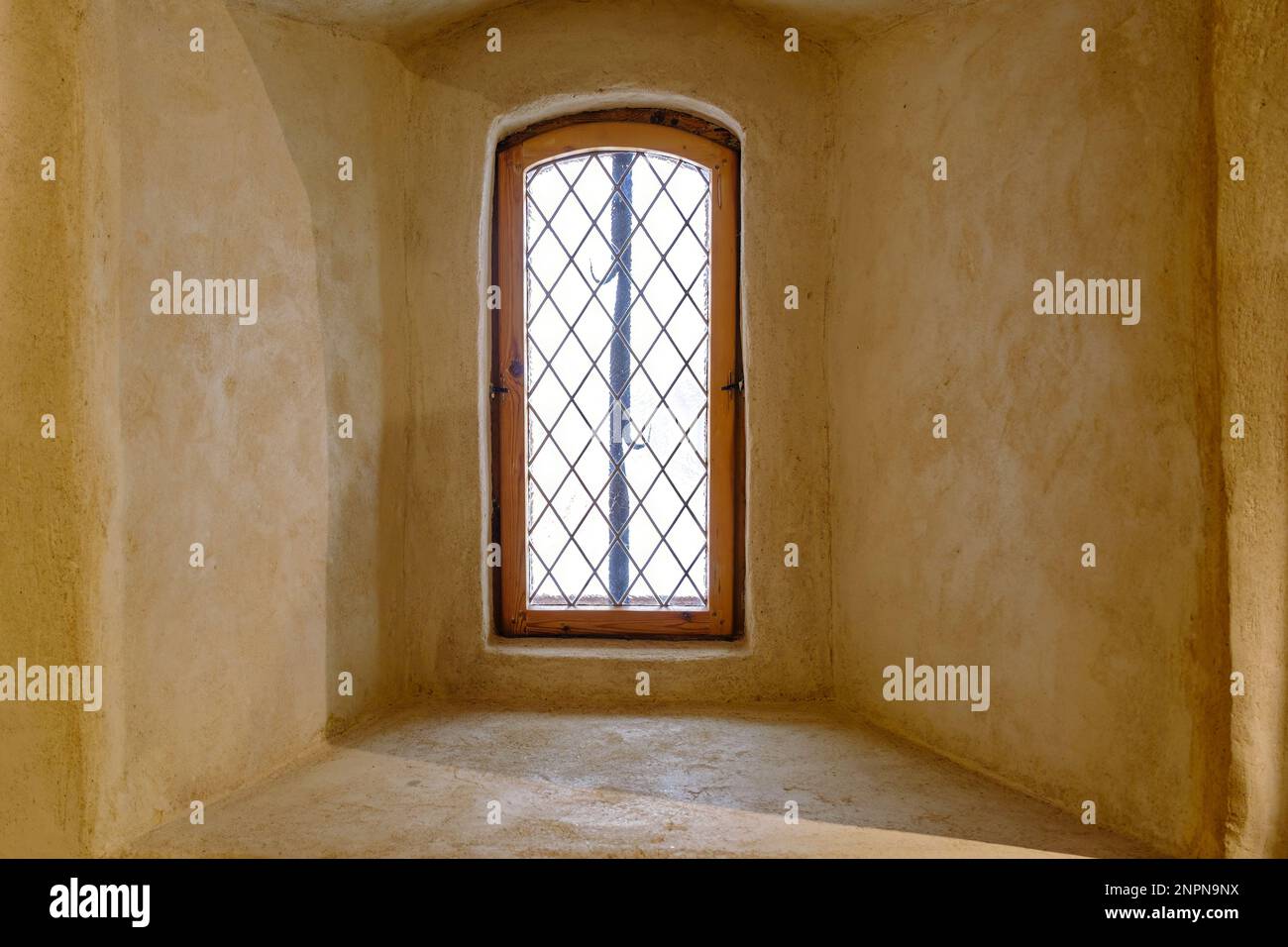 Old window from interior of a medieval castle Stock Photo - Alamy
