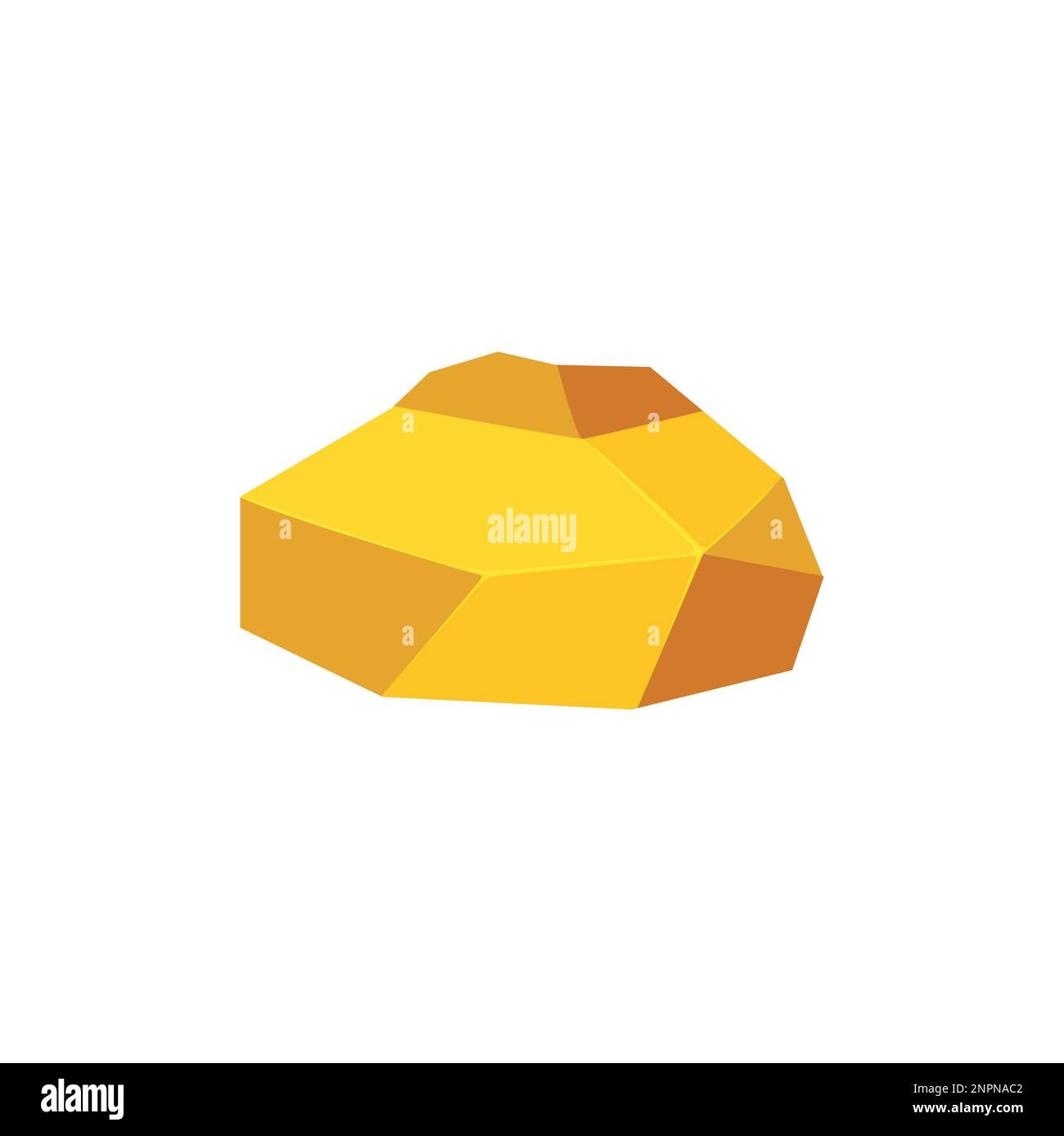 Gold rock boulder. Natural shape golden stone. vector illustration ...