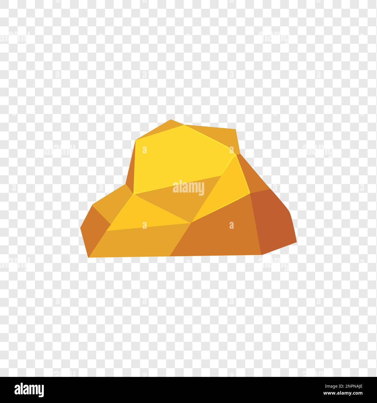 Gold rock boulder. Natural shape golden stone. vector illustration ...