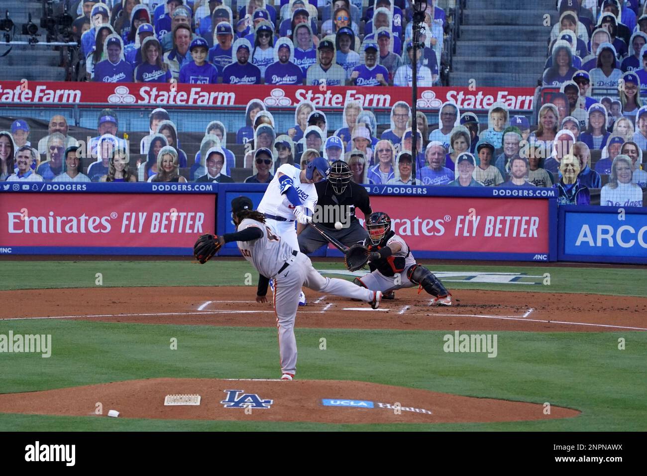 Los Angeles Dodgers left fielder Joc Pederson (31) bats against San ...