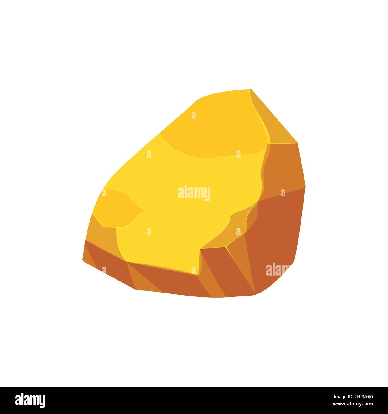 Gold rock boulder. Natural shape golden stone. vector illustration ...