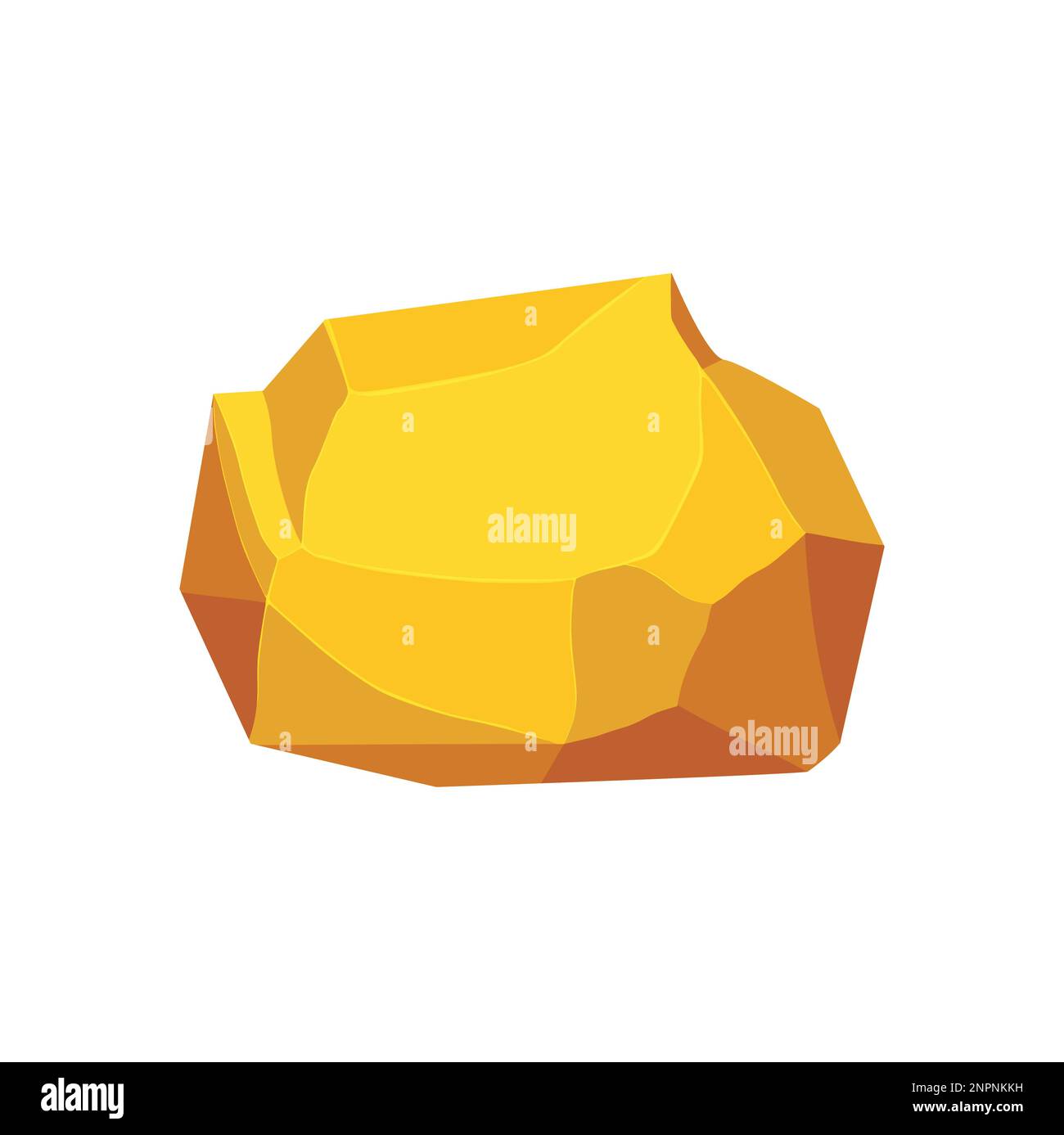 Gold rock boulder. Natural shape golden stone. vector illustration ...