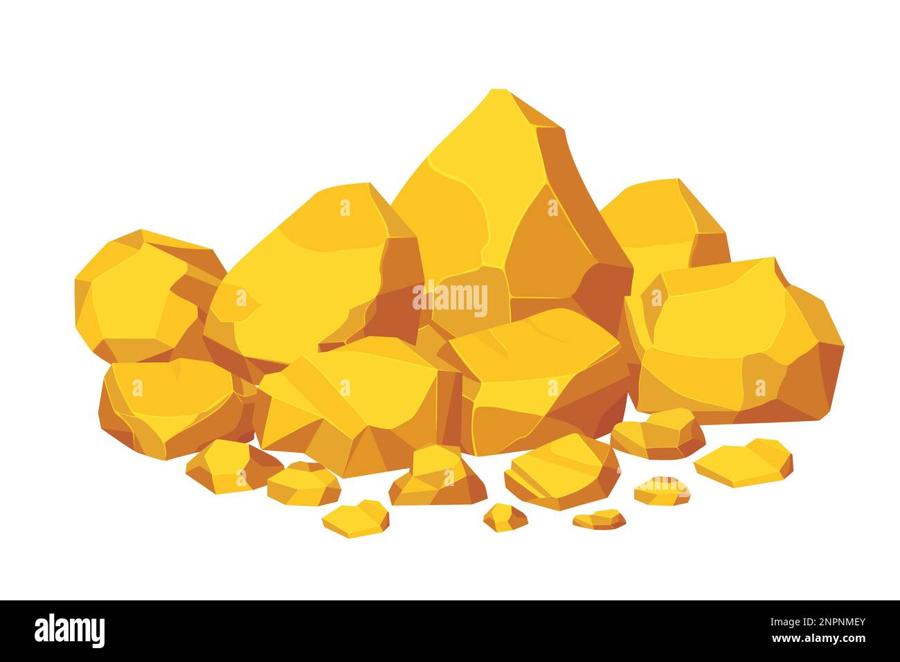 Rock and stones set. Different shape gold boulder collection. vector ...
