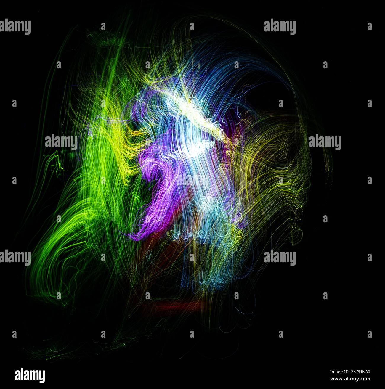 Light painting photography with the fiber optic technique illuminated