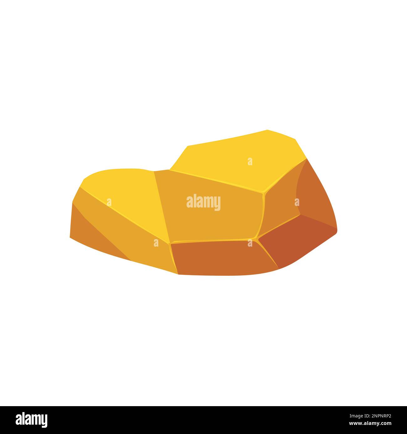 Gold rock boulder. Natural shape golden stone. vector illustration ...