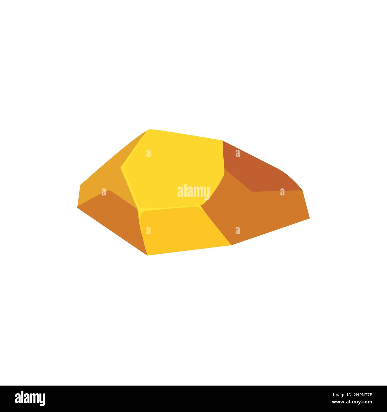Gold rock boulder. Natural shape golden stone. vector illustration ...