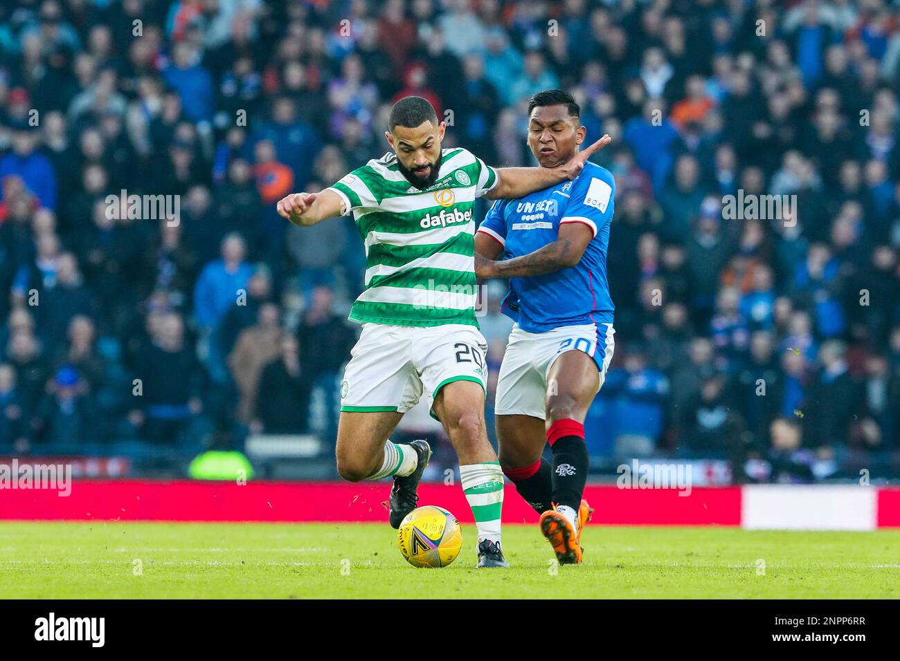 Glasgow, UK. 26th Feb, 2023. UK. In the final of the Viaplay Cup, Rangers vs Celtic was played at Hampden Park, Glasgow. Credit: Findlay/Alamy Live News Stock Photo