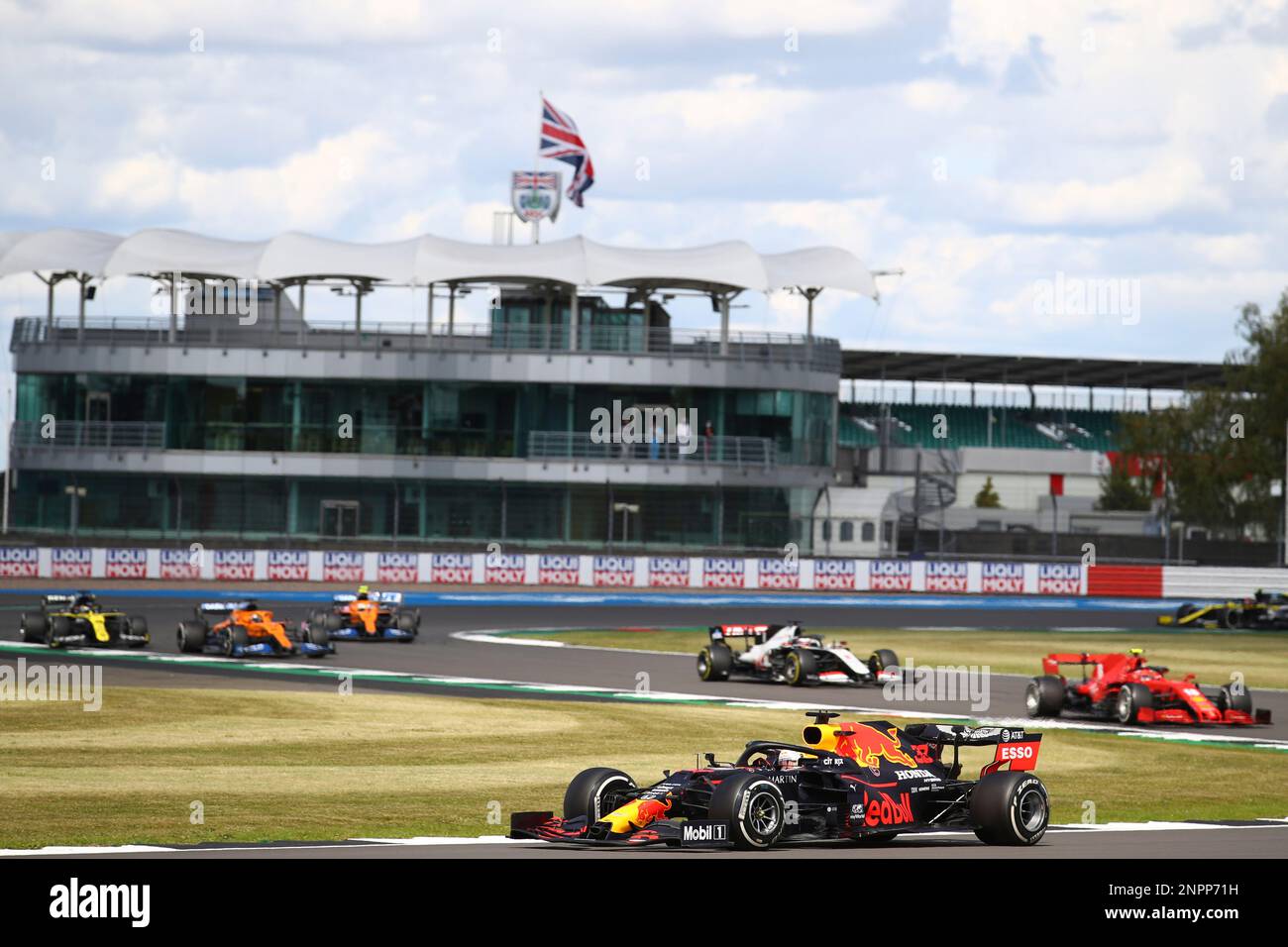 Red Bull driver Max Verstappen of the Netherlands steers his car during ...
