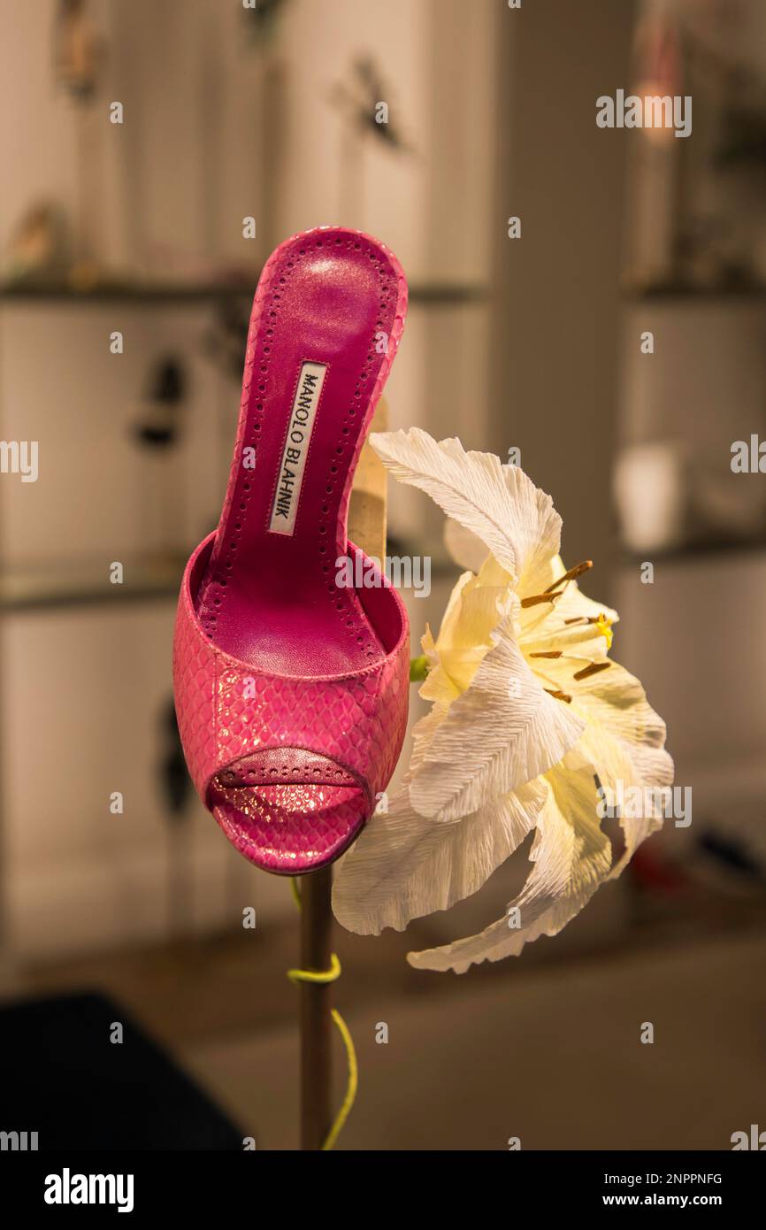 Luxury shoes on display in the Burlington Arcade London Stock Photo
