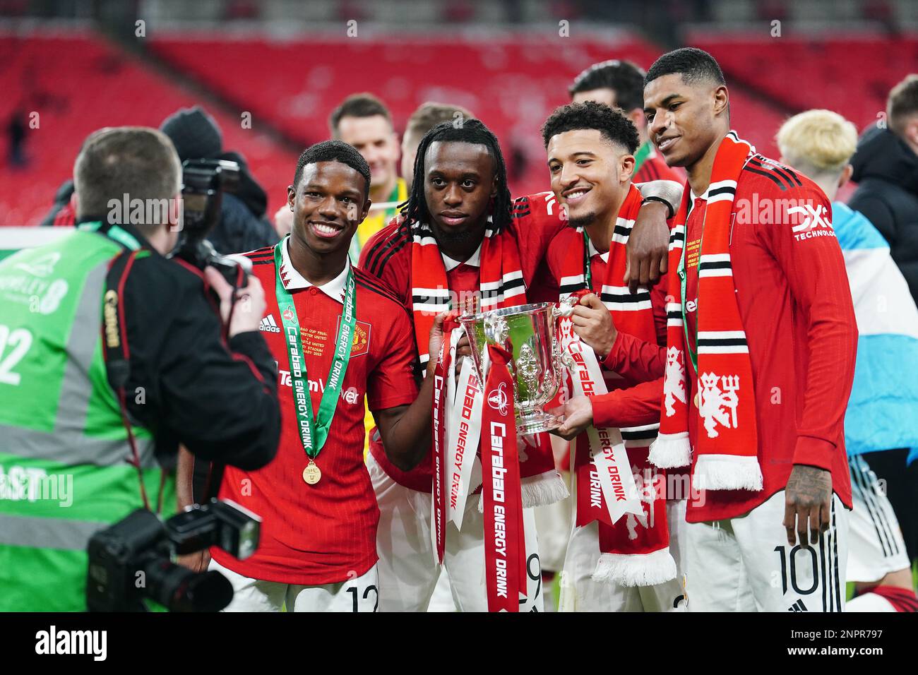 (Left-right) Manchester United's Tyrell Malacia, Aaron Wan-Bissaka ...