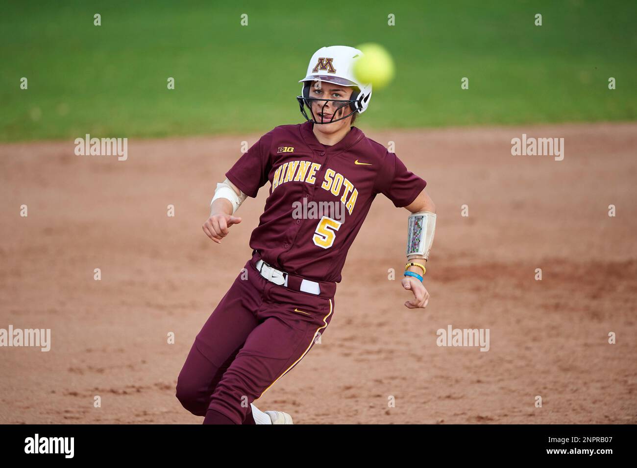 Minnesota Gophers Emma Burns (5) running the bases during an NCCA