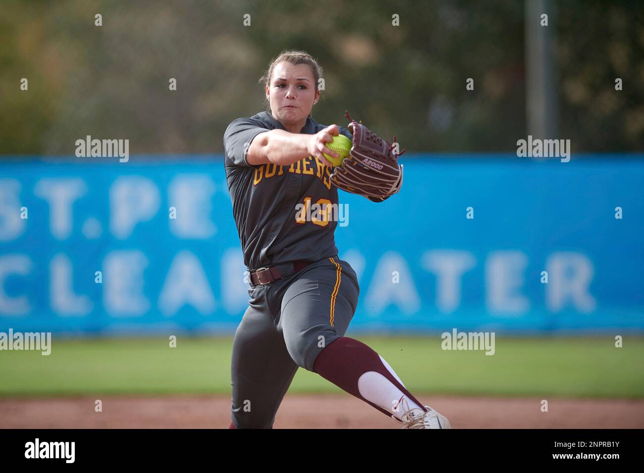 Minnesota Gophers pitcher Amber Fiser (13) during an NCCA Softball game ...