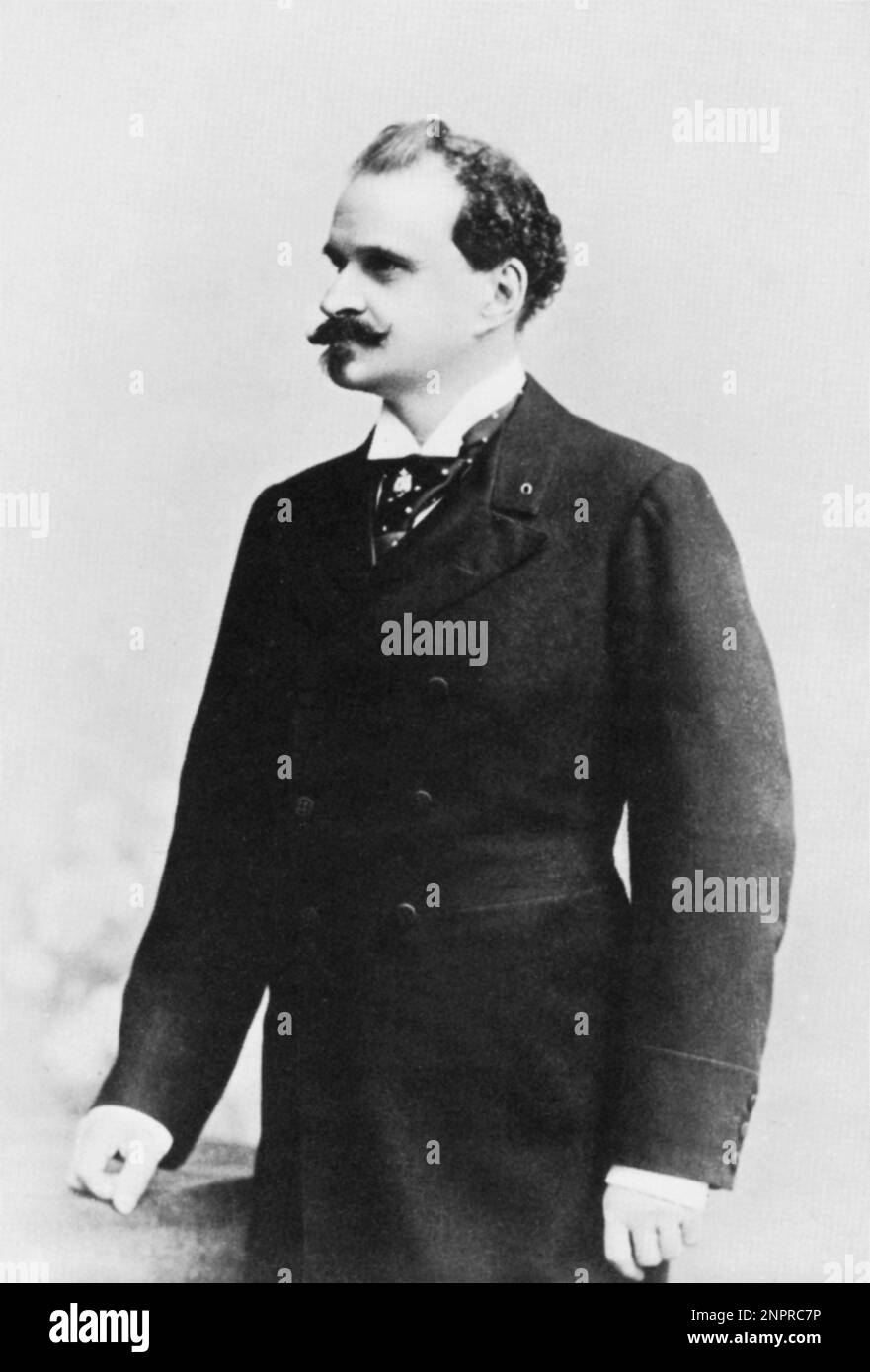 The austrian  music composer and conductor EDUARD STRAUSS ( 1835 - 1916 ) - WALTZ  - MUSICA CLASSICA - COMPOSITORE - portrait - ritratto - colletto - collar - tie - cravatta -  baffi - moustache - WALTZER - walzer - profilo - profile   ----  Archivio GBB Stock Photo