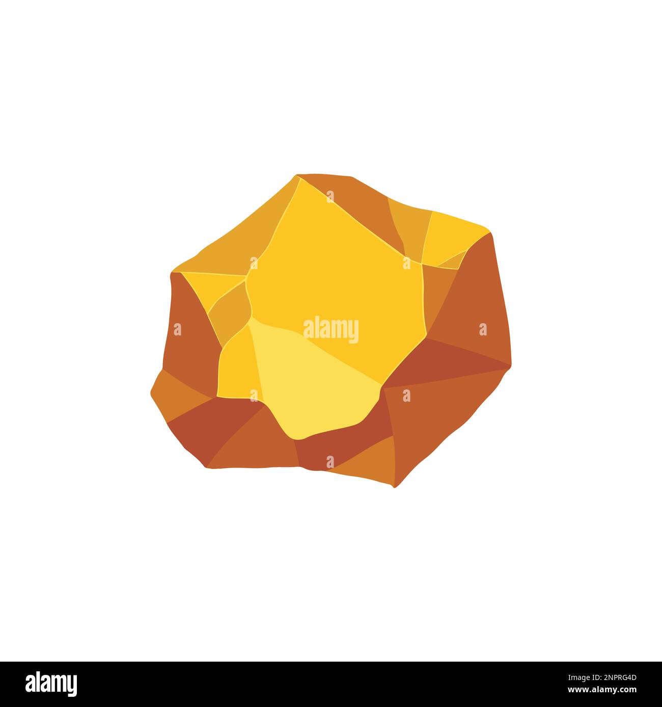 Gold rock boulder. Natural shape golden stone. vector illustration ...
