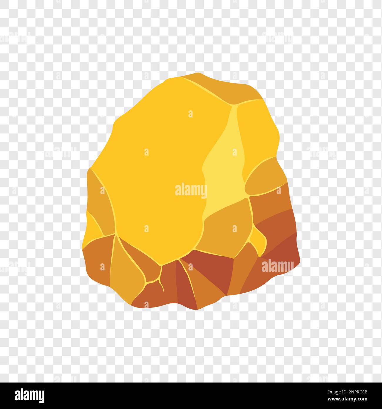 Gold rock boulder. Natural shape golden stone. vector illustration ...
