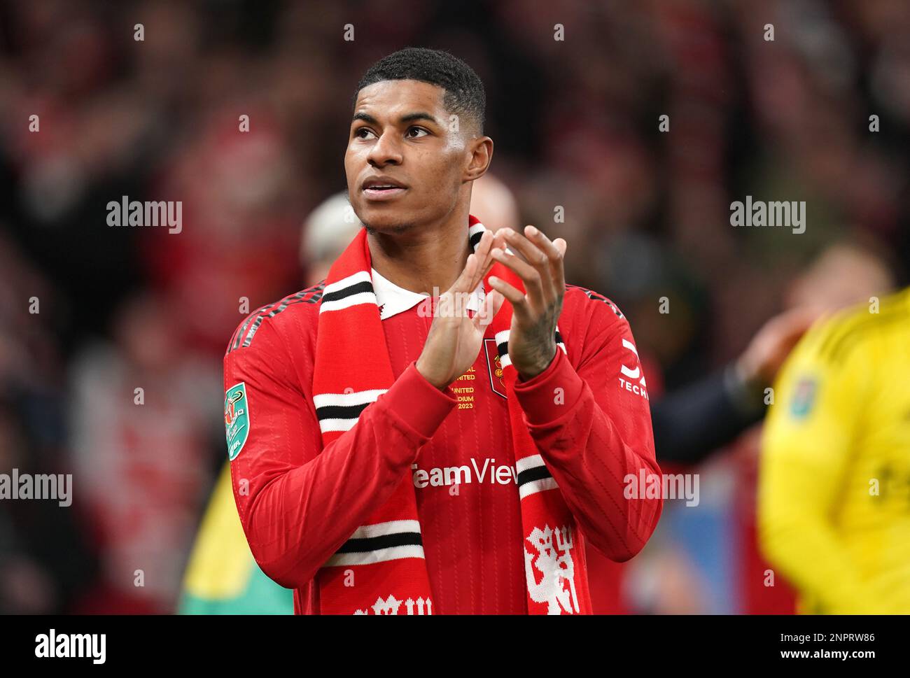 Manchester United's Marcus Rashford celebrates after the Carabao Cup ...