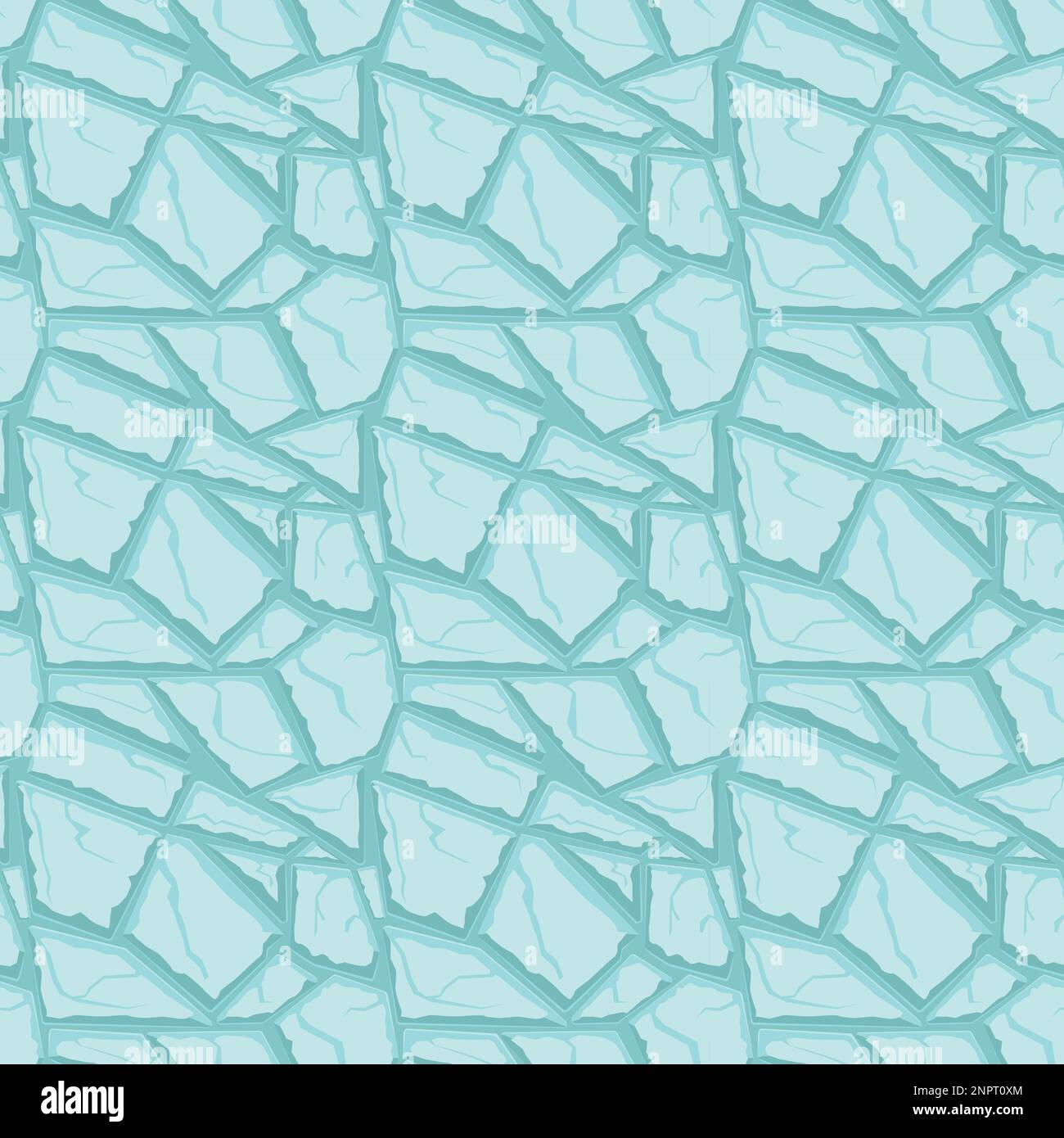 Cartoon game texture, ice surface seamless pattern. Game asset walls