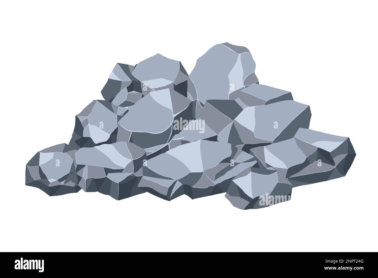 Rock and stones set. Different shape boulder collection. vector ...