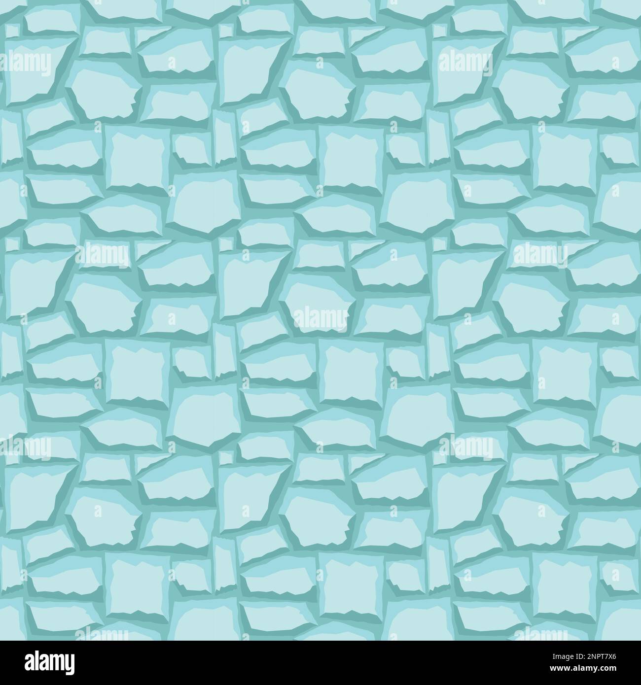 Cartoon game texture, ice surface seamless pattern. Game asset walls