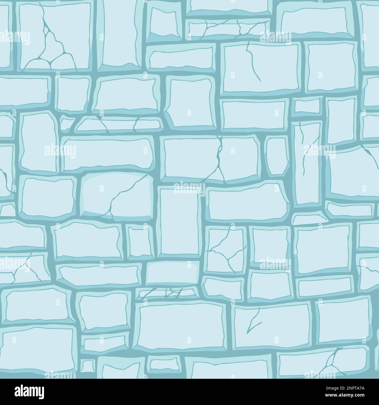 Cartoon game texture, ice surface seamless pattern. Game asset walls