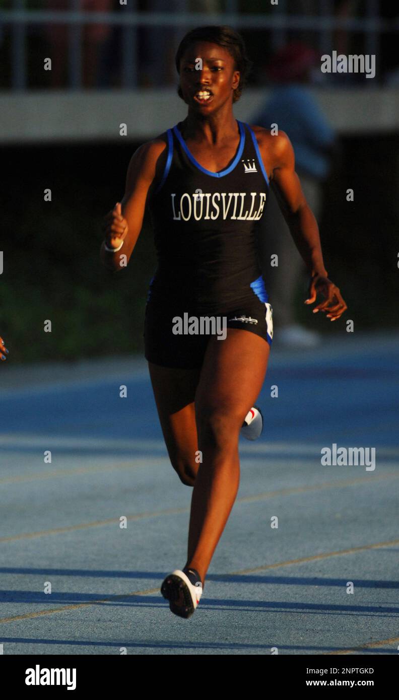 Elizabeth Olear of Woodland Hills Louisville wins girls' 100meter heat