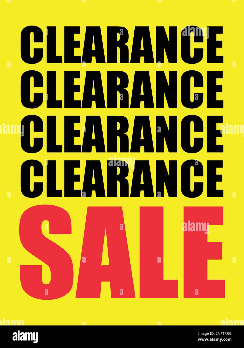 Printable Clearance Sale Display Sign Stock Vector