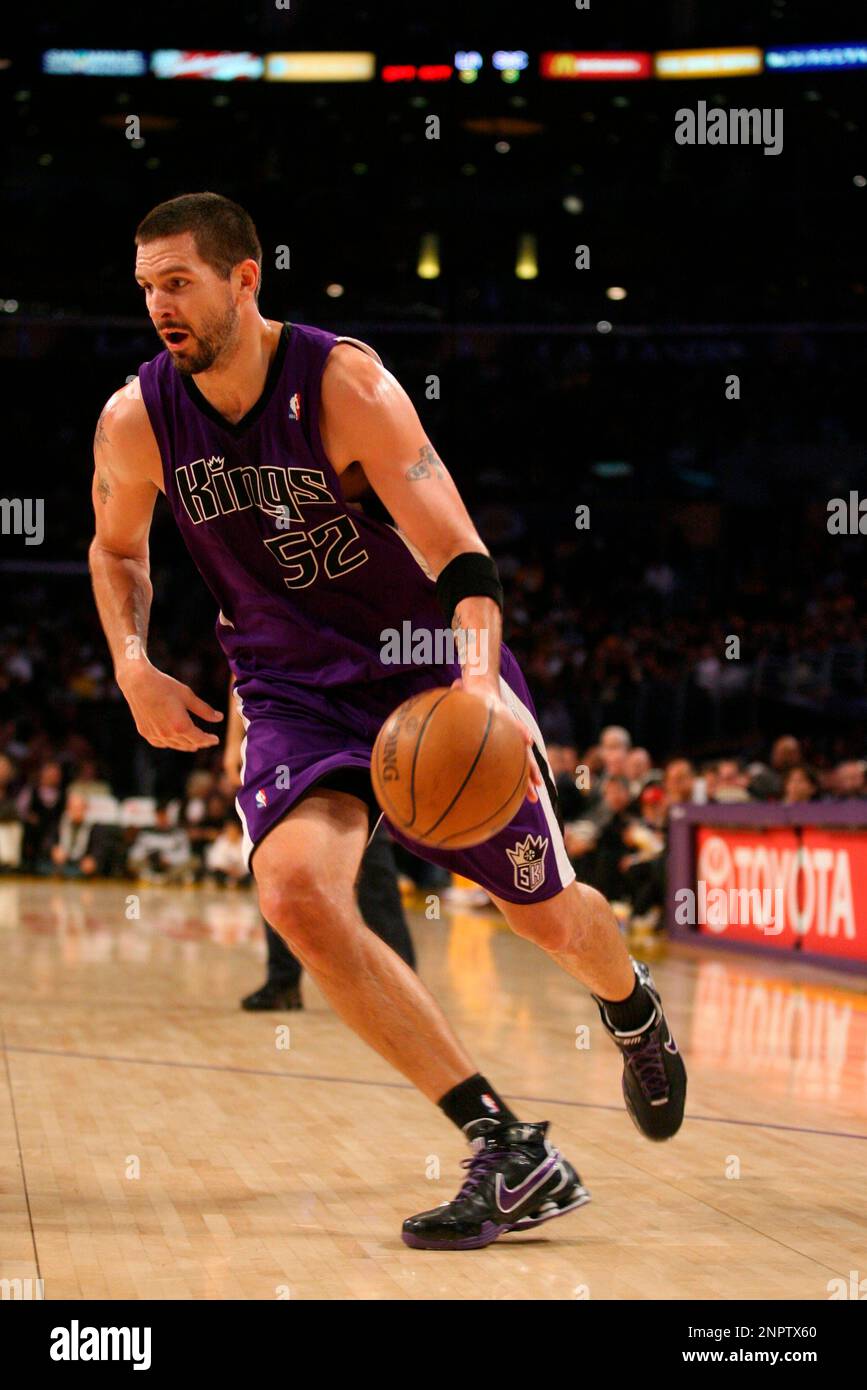 Sacramento Kings forward Brad Miller (52) makes a move with the basketball  against the Los Angeles Lakers during an NBA game, Dec. 12, 2008 in Los  Angeles. The Lakers defeated the Kings