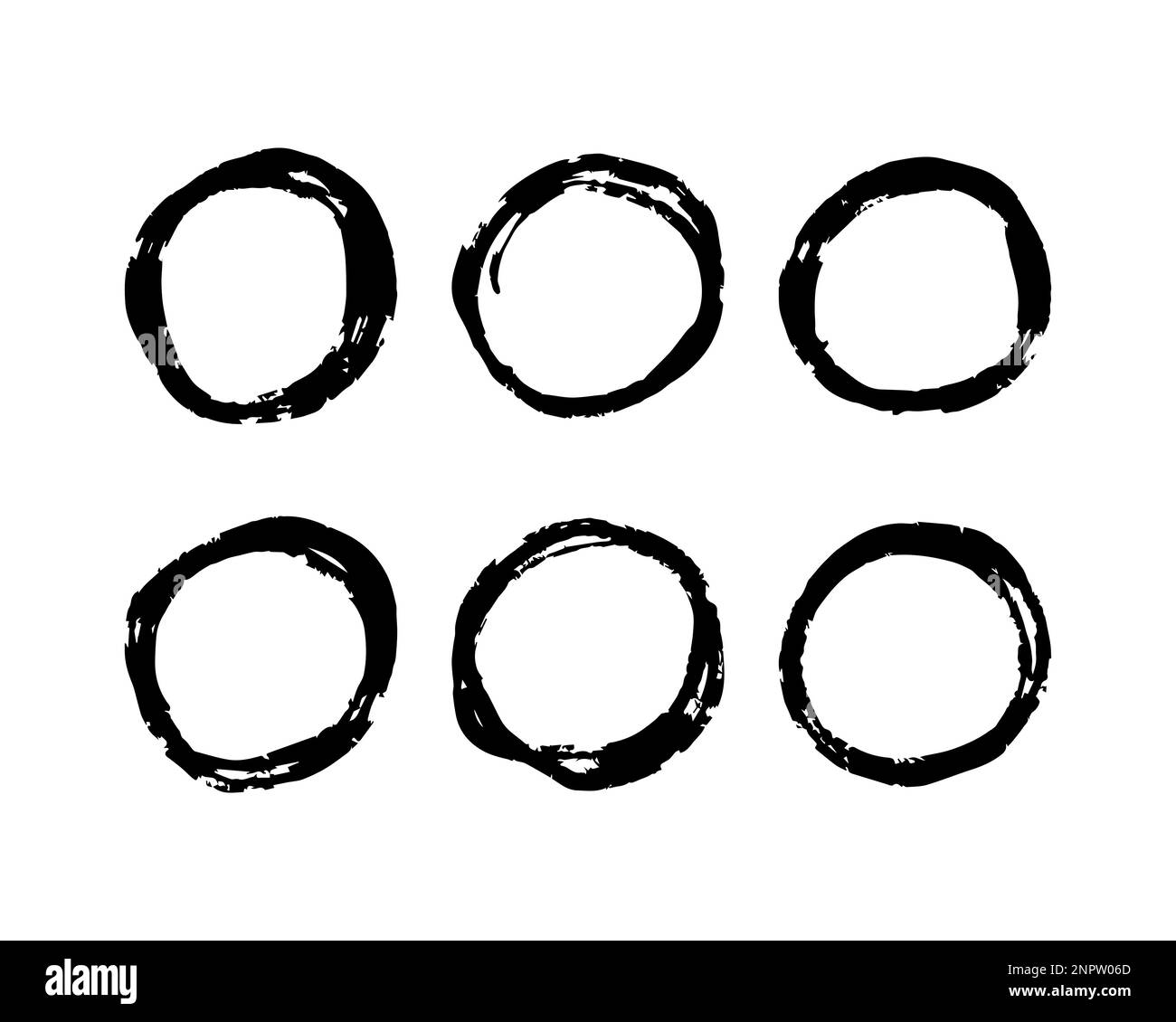 Hand drawn round frames set Stock Vector Image & Art Alamy